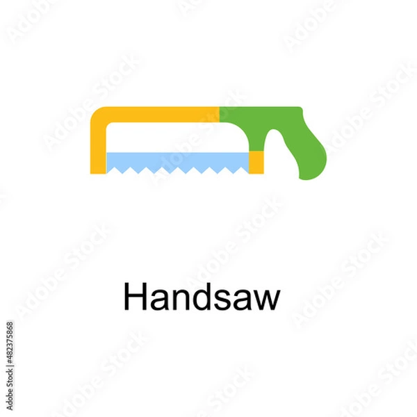 Fototapeta Handsaw vector Flat Icon Design illustration. Home Improvements Symbol on White background EPS 10 File