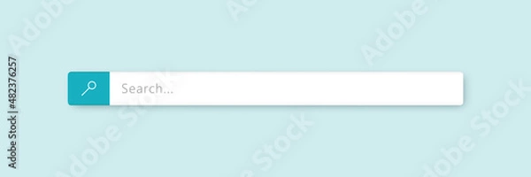 Fototapeta Vector realistic isolated search bar on the blue background.