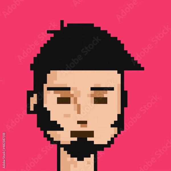 Obraz Male character pixel image for nft project