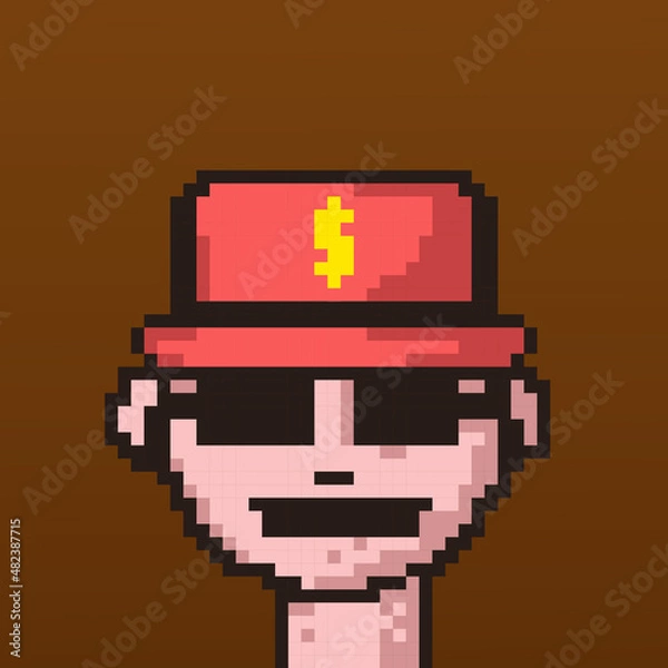Obraz Male character pixel image for nft project