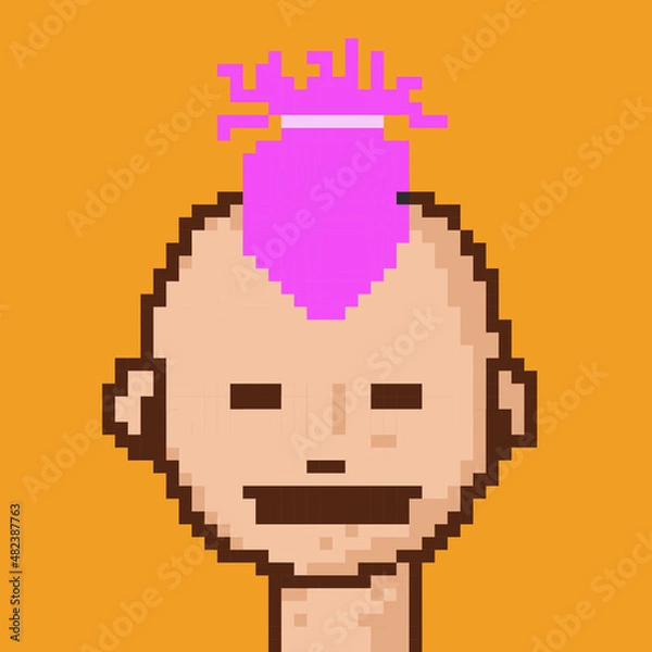 Obraz Male character pixel image for nft project