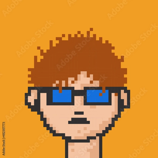 Obraz Male character pixel image for nft project