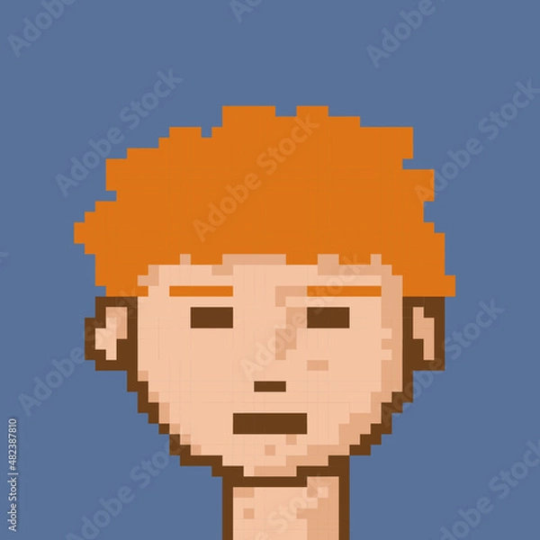 Obraz Male character pixel image for nft project
