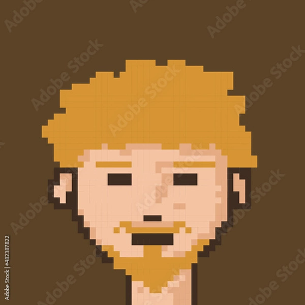 Obraz Male character pixel image for nft project
