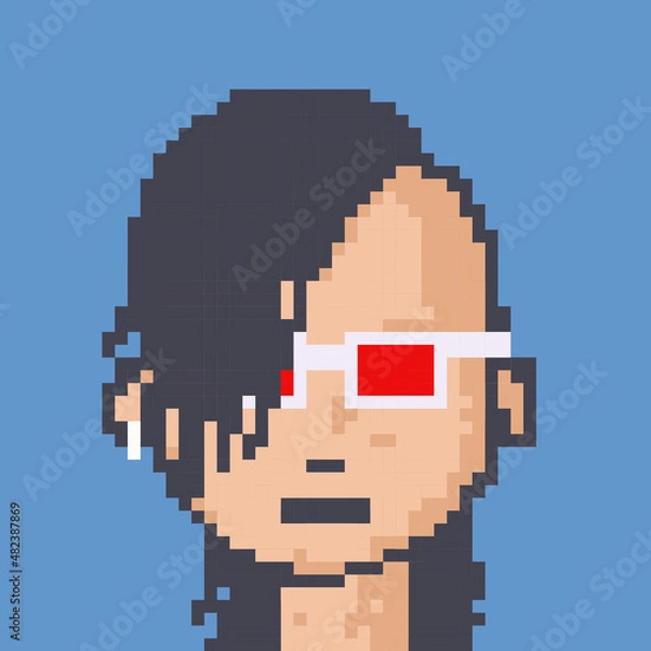 Obraz Male character pixel image for nft project