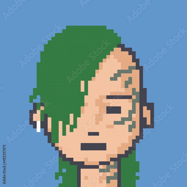 Obraz Male character pixel image for nft project