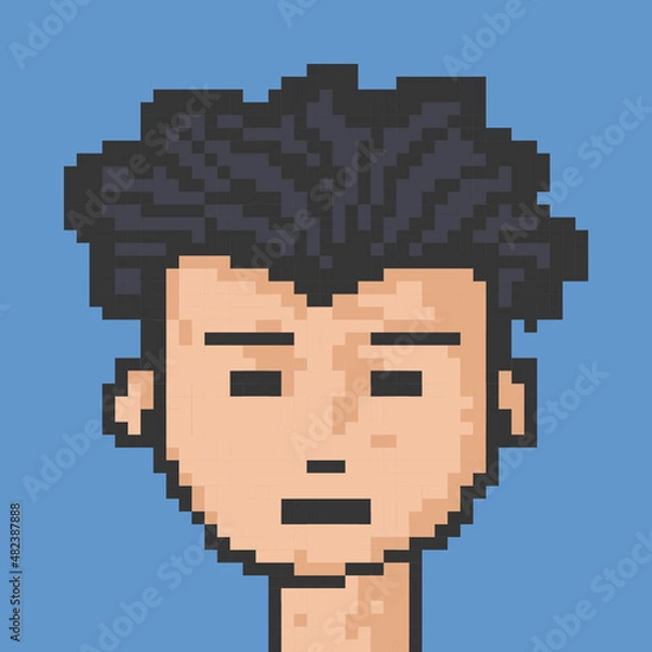 Obraz Male character pixel image for nft project
