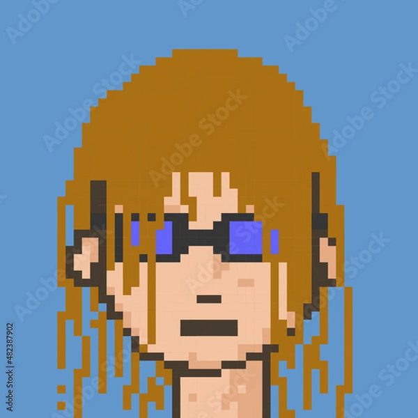 Obraz Male character pixel image for nft project