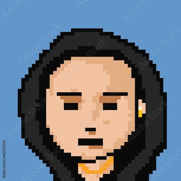 Obraz Male character pixel image for nft project