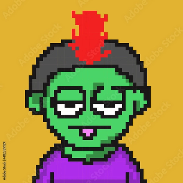 Obraz male character bored with pixel style
