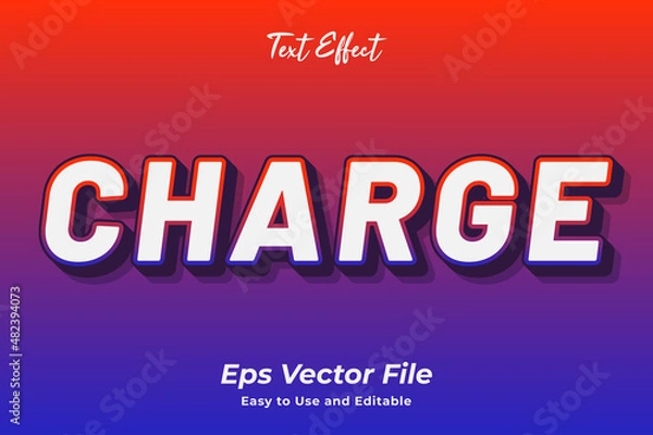 Fototapeta Charge text effect. editable and easy to use. premium vector