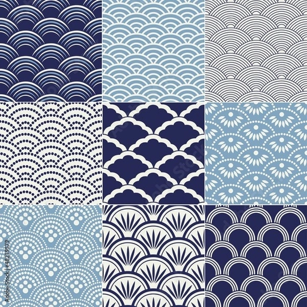 Obraz japanese seamless ocean wave pattern