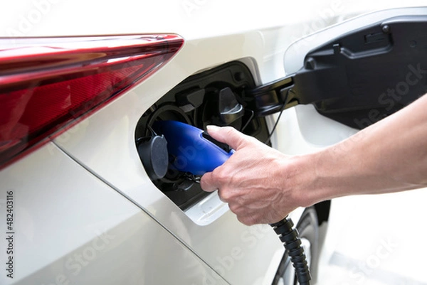 Fototapeta 電気自動車の充電　EV 