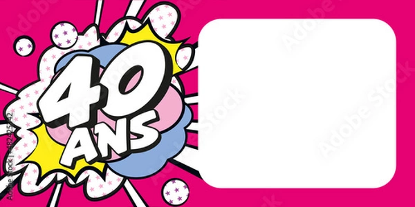 Obraz Carte anniversaire 40 ans BD CC Rose