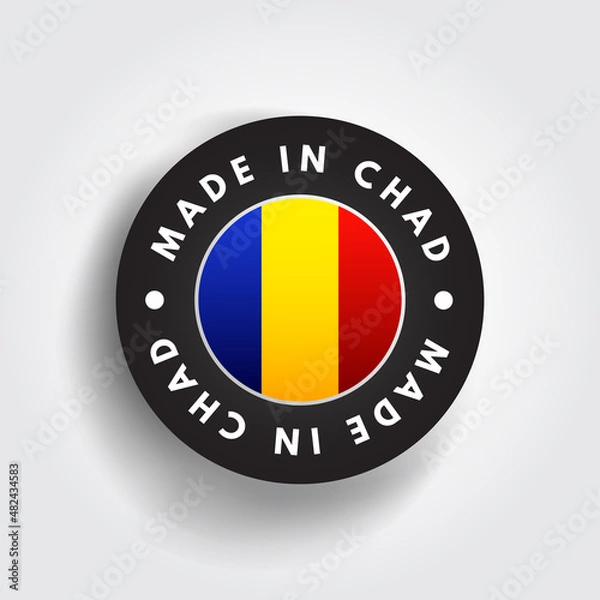 Fototapeta Made in Chad text emblem badge, concept background