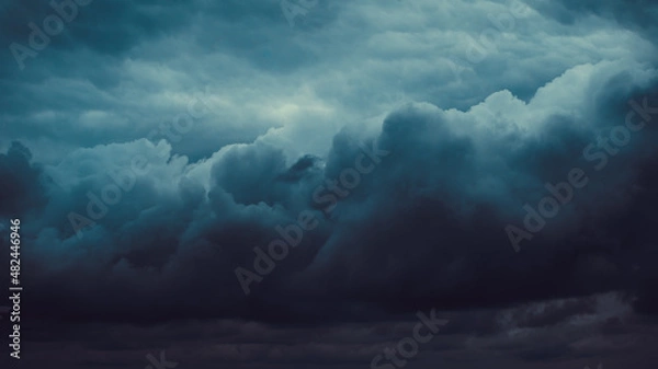 Fototapeta Dark moody storm clouds. Ominous warning