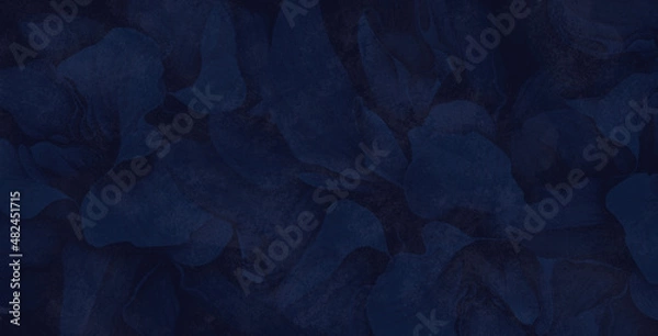 Obraz Tekstura w kolorze Navy Blue z kwiatowym motywem, tło przeznaczone do druku na tkaninie, tapecie, płytkach ceramicznych, ozdobnym papierze.