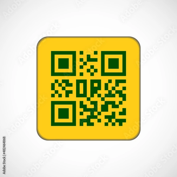 Obraz Qr code icon. Black scan code logo, barcode identification. Vector illustration