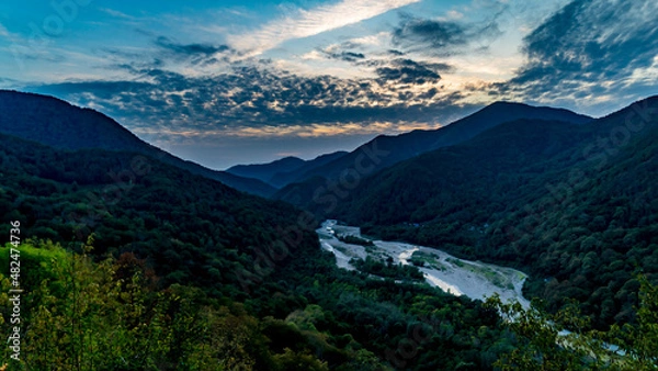 Fototapeta Sochi, Psezuapse river at sunset