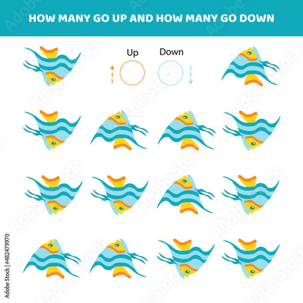 Fototapeta Educational game for kids with counting.