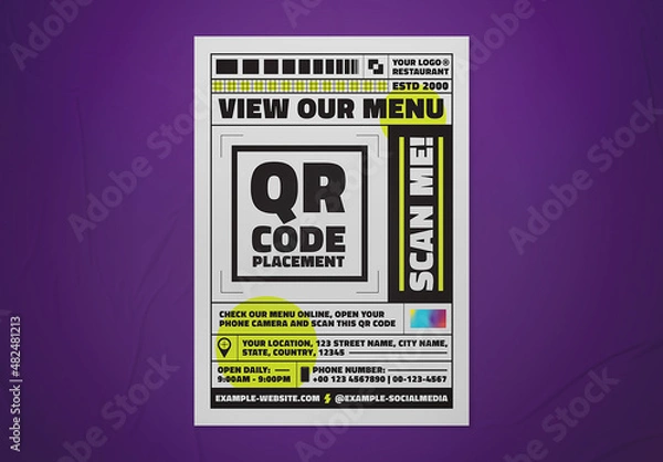 Obraz Modern Qr Code Online Menu Flyer