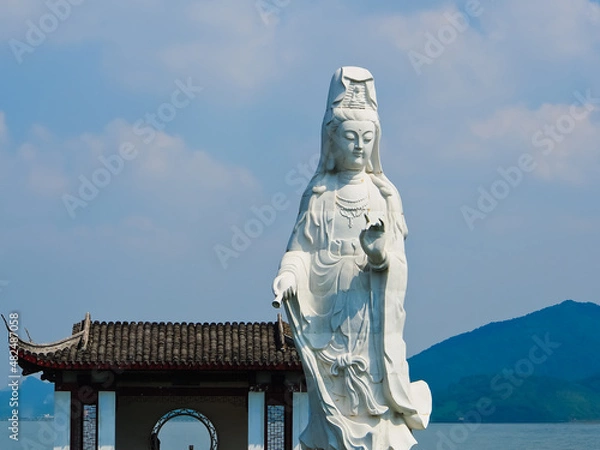 Fototapeta Buddha statue in little putuo Ningbo China