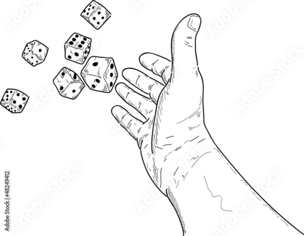 Obraz hand rolling  dice
