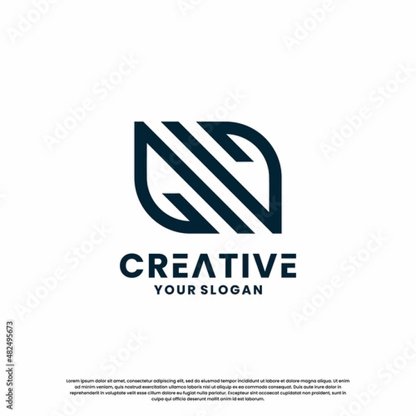 Fototapeta creative monogram letter N logo design for your business