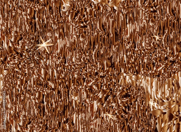 Fototapeta abstract gold background with intricate ornament and sparkles