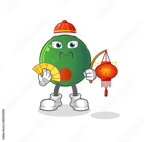 Obraz bangladesh flag Chinese with lanterns illustration. character vector