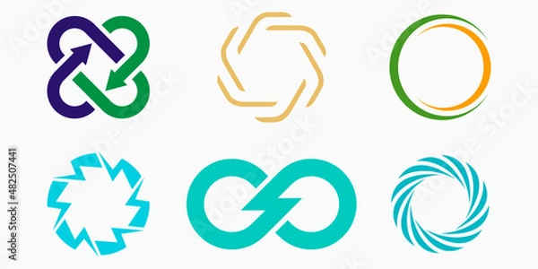 Fototapeta thunderbolt logo icon set. creative simple vector illustration