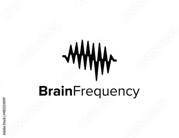 Obraz brain and frequency simple sleek creative geometric modern logo design