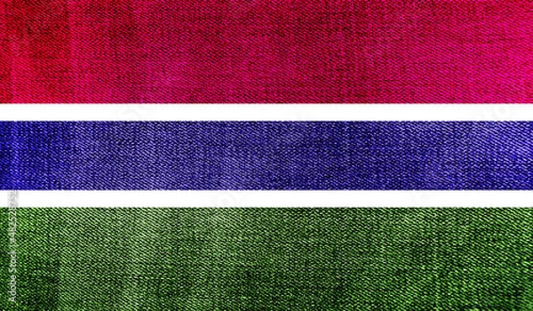 Obraz Gambia flag on knitted fabric. 3D-image