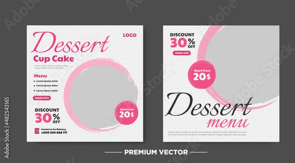 Obraz Sweet dessert menu template banner
