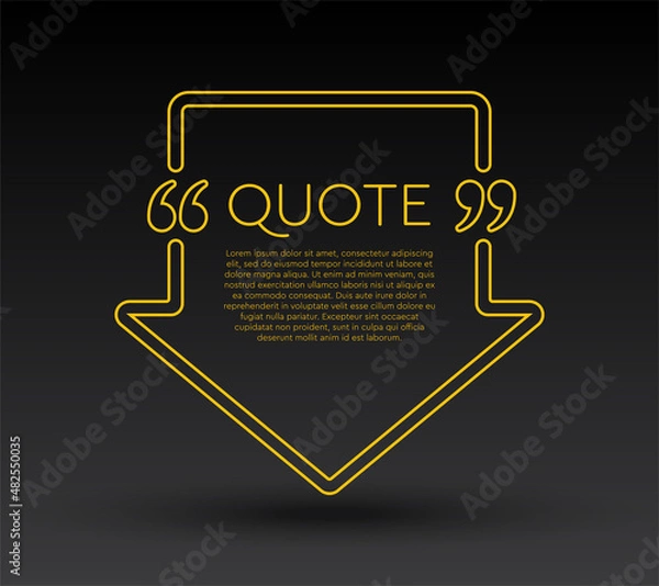 Fototapeta Quote speech bubble, text in brackets, frame