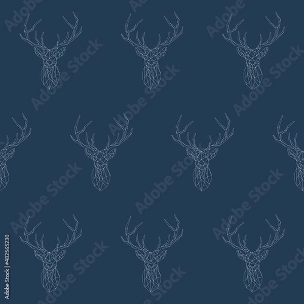 Fototapeta Abstract deer head seamless pattern