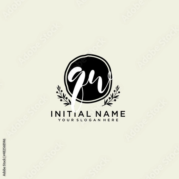 Fototapeta QW monogram logo template vector	