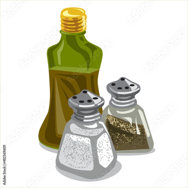 Obraz olive oil and salt shakers