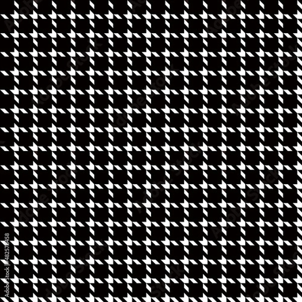 Obraz Houndstooth Check Digital Papers, Seamless Patterns, Geometric Design Illustration, 12 inches