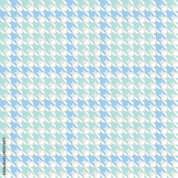Obraz Houndstooth Check Digital Papers, Seamless Patterns, Geometric Design Illustration, 12 inches