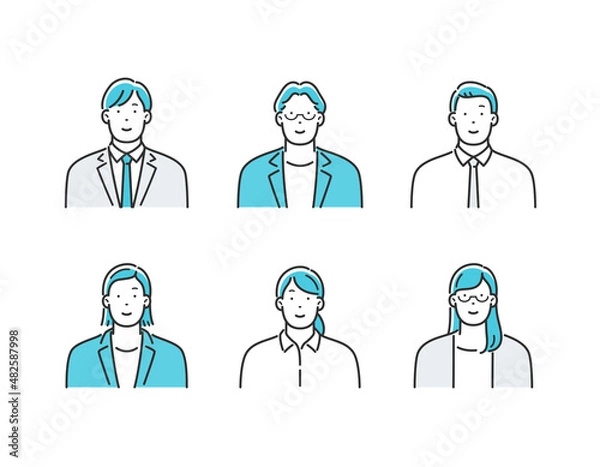 Obraz 会社員の男女のイラストセット