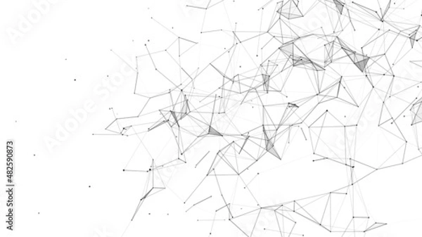 Fototapeta Network connection structure. Technology connect big data. Science background. Business futuristic backdrop.