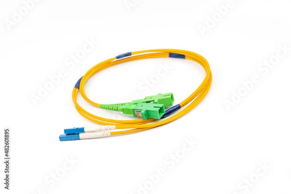 Obraz Fiber optic cables isolated on white background