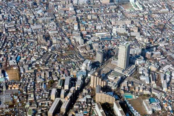 Fototapeta 京王線国領駅付近を空撮