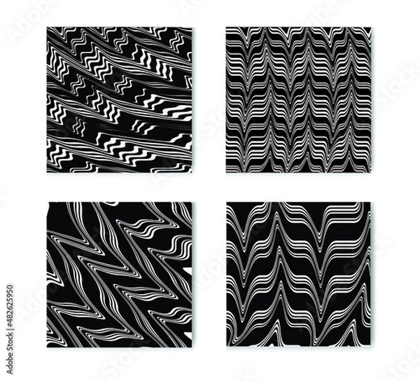 Fototapeta Waves geometric seamless pattern Collection