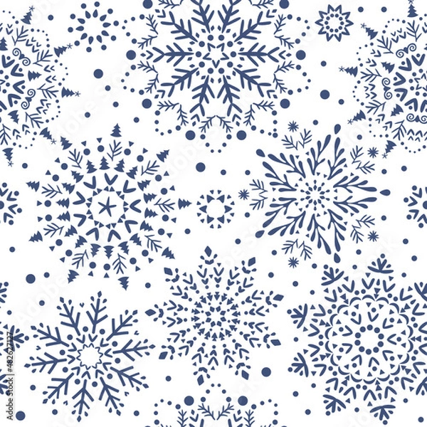 Obraz snowflakes seamless pattern