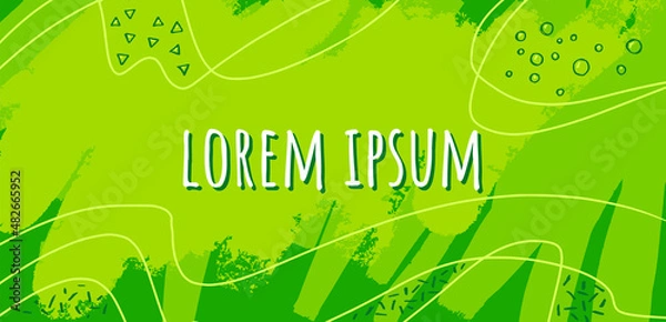 Fototapeta Abstract colorful background, in banner format. Executed in bright green colors.