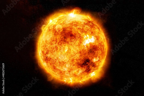 Obraz The sun from space on a dark background. Elements of this image furnished by NASA