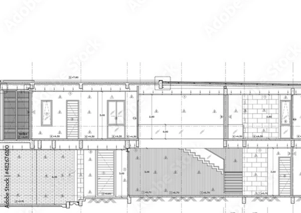 Obraz Write a blueprint architecture for building.