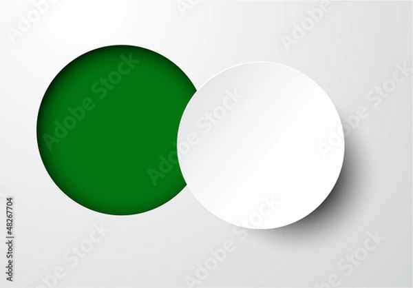 Fototapeta Paper white round note.